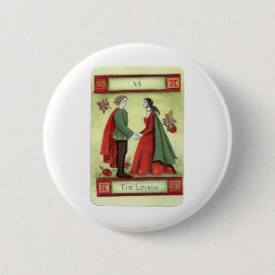 "The Lovers" tarot card 6 Cm Round Badge