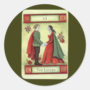 "The Lovers" tarot card Classic Round Sticker