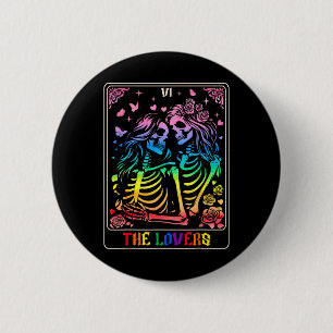 The Lovers Tarot Card Goth Kissing Lesbian Skeleto 6 Cm Round Badge