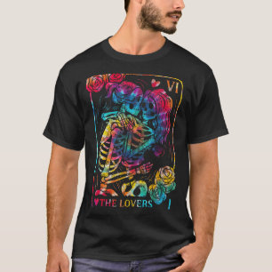 The Lovers Tarot Card Gothic Occult Kissing Skelet T-Shirt