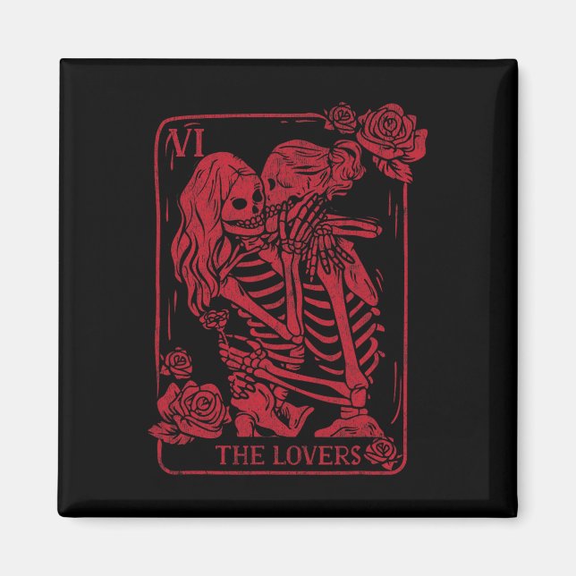 The Lovers Tarot Card Kissing Lesbian Soul Sisters Magnet (Front)