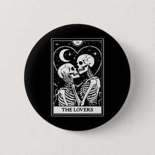 The Lovers Tarot Card - Kissing Skeletons - Hallow 6 Cm Round Badge
