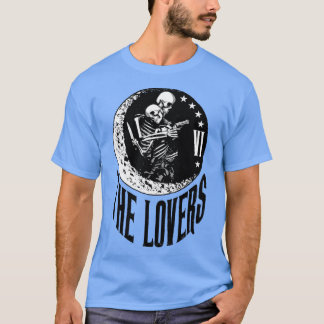 The Lovers Tarot Card Skeleton Moon Crescent Outla T-Shirt