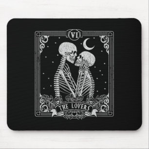 The Lovers Tarot Card Skeleton Valentines Hallowee Mouse Pad