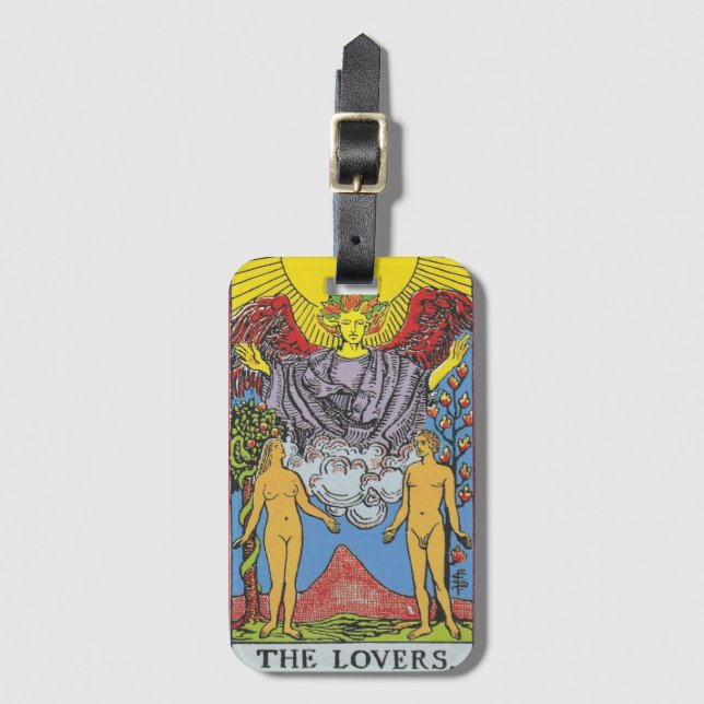 The Lovers Tarot Card Tarots Reading Luggage Tag (Front Vertical)