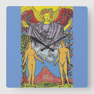 The Lovers Tarot Card Tarots Reading Square Wall Clock
