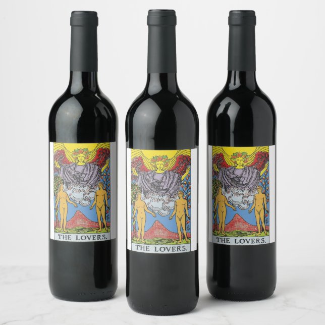 The Lovers Tarot Card Tarots Reading Wine Label (Bottles)