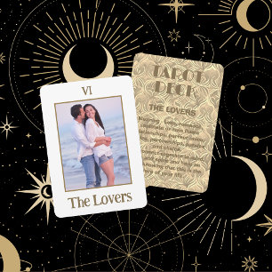 The Lovers Tarot    Gold Miniature Photo Enclosure Card