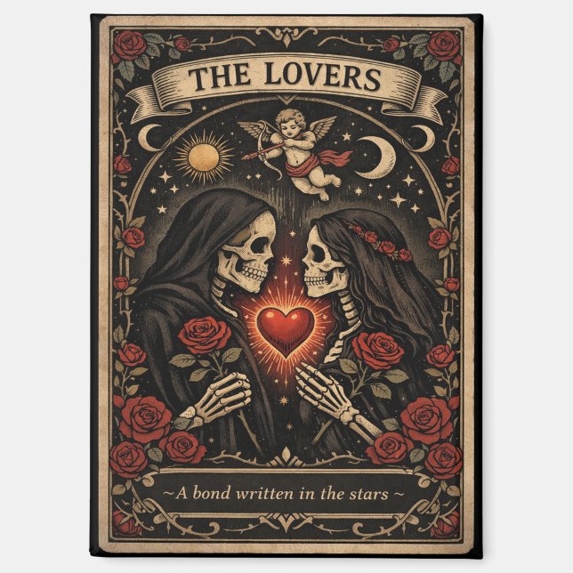 The Lovers Tarot Gothic Valentine Magnet  (Front)