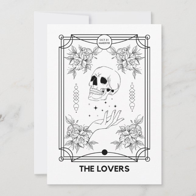 The Lovers Tarot Wedding Invitation (Front)