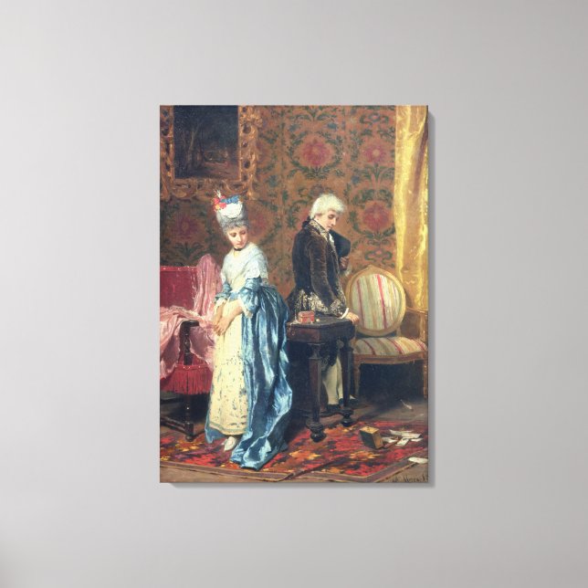 The Lovers' Tiff, 1872 (oil on panel) Canvas Print (Front)