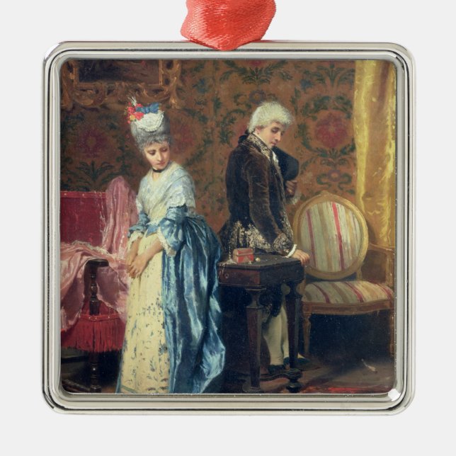 The Lovers' Tiff, 1872 (oil on panel) Metal Tree Decoration (Front)