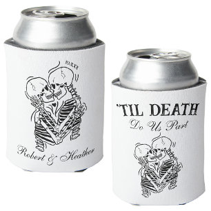 The Lovers Til Death Gothic Wedding Personalised Can Cooler