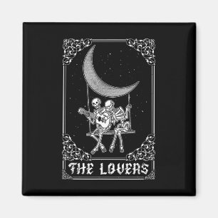 The Lovers Vintage Tarot Card Gothic Halloween Ske Magnet