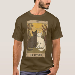 The Lovers Vintage Tarot Card, Magic, Occult, Cat  T-Shirt