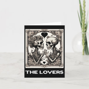 The Lovers Vintage Tarot Card Skeleton Goth Hallow