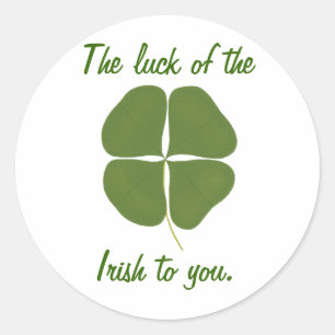 The luck of the Irish to you, shamrock stickers