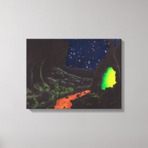 The Luminescent Cave: Canvas Print Uncropped