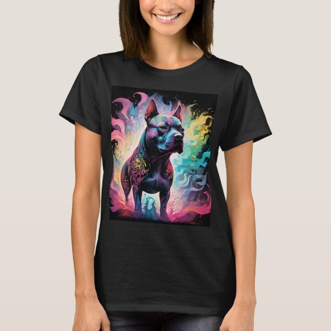 The Luminous Sentinel: A Holographic Staffordshire T-Shirt (Front)