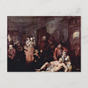 The Lunatic Asylum " By Hogarth William Postcard