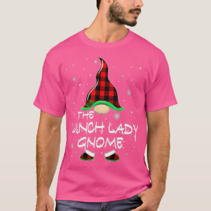The Lunch Lady Gnome Buffalo Plaid Matching Family T-Shirt