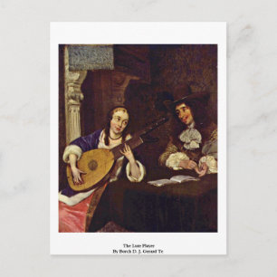 The Lute Player By Borch D. J. Gerard Ter Postcard