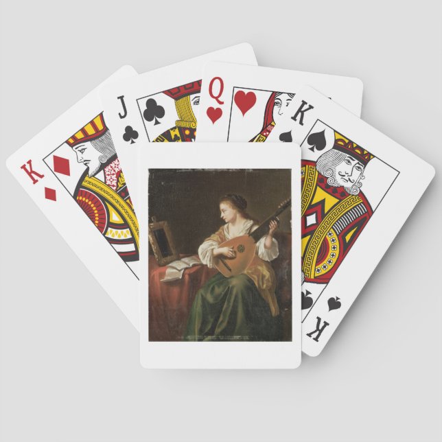 The Lute Player (oil on panel) Playing Cards (Back)