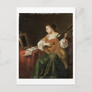 The Lute Player (oil on panel) Postcard