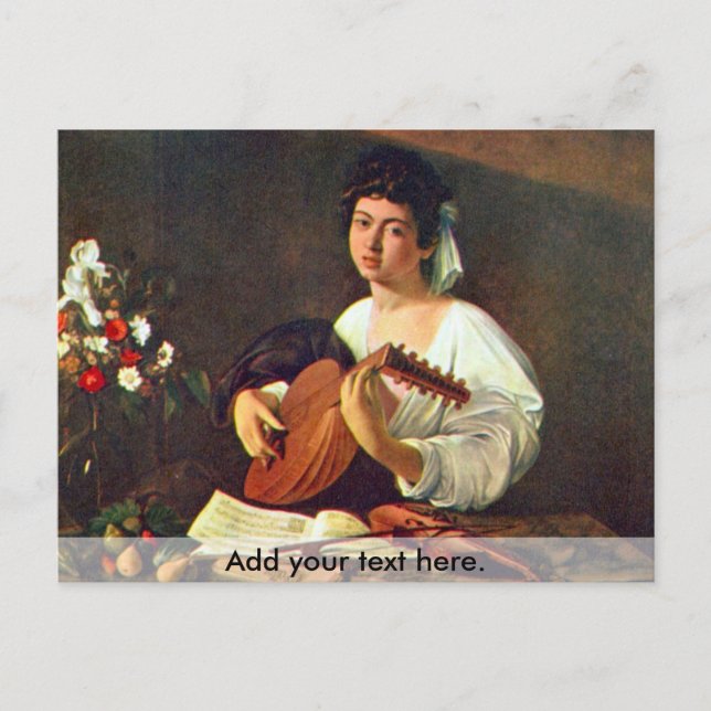 The Lute Player Postcard (Front)