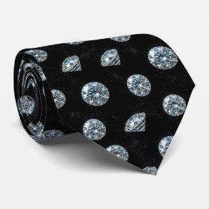 The Luxury Man   Formal Black Tie Diamond Neck Tie