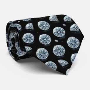 The Luxury Man   Formal Black Tie Diamond Neck Tie