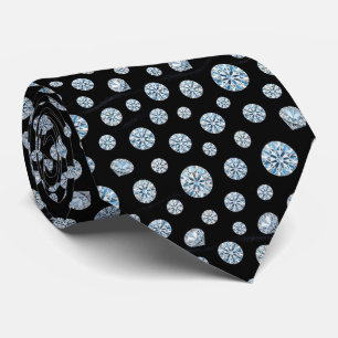 The Luxury Man Formal Black Tie Diamond Neck Tie