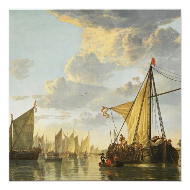 The Maas at Dordrecht  Aelbert Cuyp  Poster (Front)