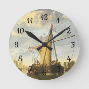 The Maas at Dordrecht Aelbert Cuyp Round Clock