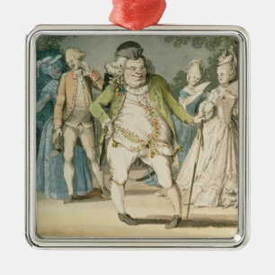 The Macaroni, 1774 (w/c on paper) Metal Tree Decoration