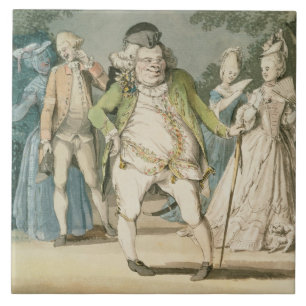 The Macaroni, 1774 (w/c on paper) Tile