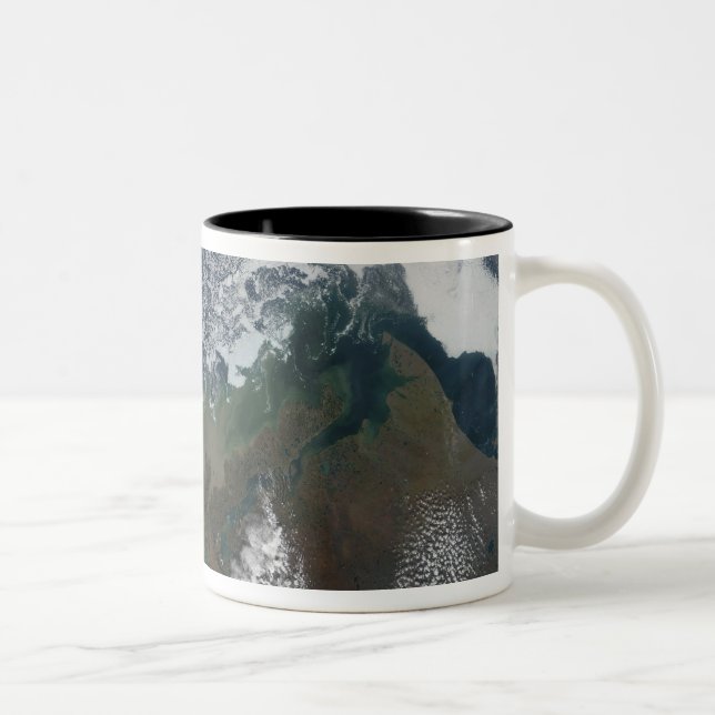 The Mackenzie River empties into Mackenzie Bay Two-Tone Coffee Mug (Right)