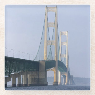 The Mackinac Bridge Glass Coaster