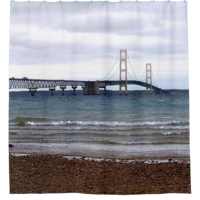 The Mackinac Bridge Shower Curtain (Front)