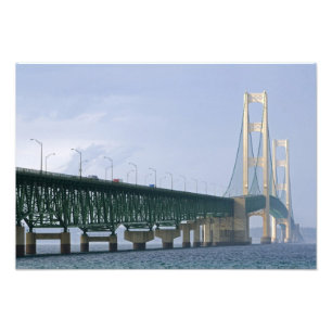 The Mackinac Bridge spanning the Straits of 2 Photo Print