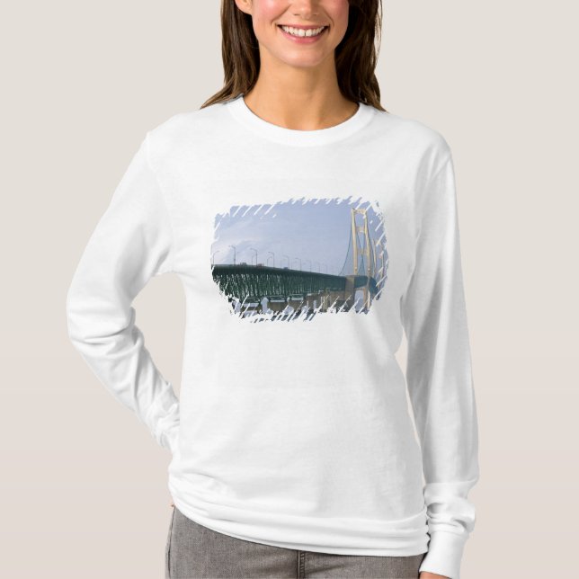 The Mackinac Bridge spanning the Straits of 2 T-Shirt (Front)