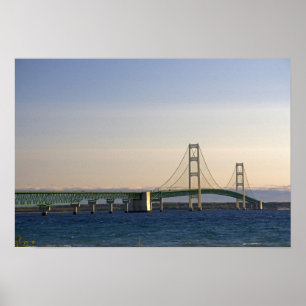 The Mackinac Bridge spanning the Straits of 3 Poster