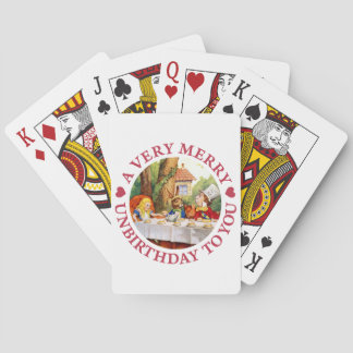The Mad Hatter says A Very Merry Unbirthday To You Playing Cards