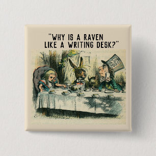 The Mad Hatter's riddle 15 Cm Square Badge