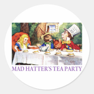 THE MAD HATTER'S TEA PARTY CLASSIC ROUND STICKER
