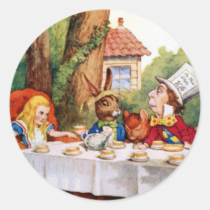 THE MAD HATTER'S TEA PARTY CLASSIC ROUND STICKER