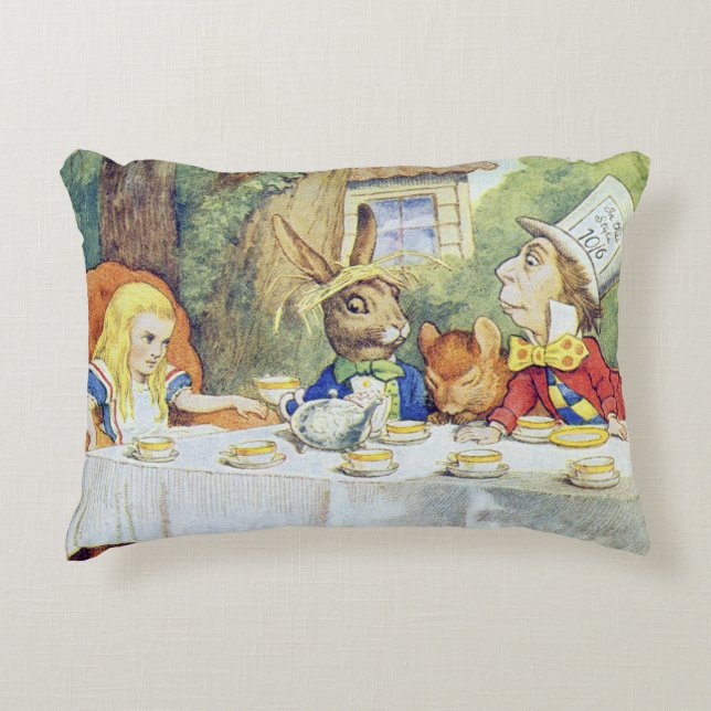 The Mad Hatter's Tea Party Decorative Cushion (Front)