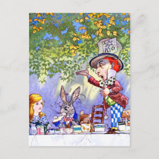 The Mad Hatter's Tea Party in Alice in Wonderland Postcard