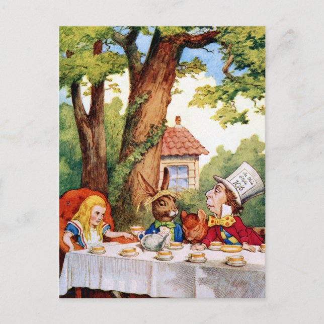 The Mad Hatter's Tea Party in Wonderland Postcard (Front)