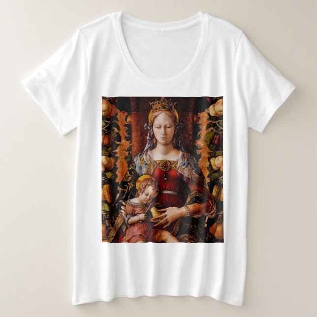 The Madonna della Candeletta by Carlo Crivelli Plus Size T-Shirt (Design Front)